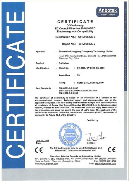 China Shenzhen Guangyang Zhongkang Technology Co., Ltd. Certificações