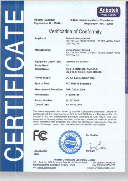 China Shenzhen Guangyang Zhongkang Technology Co., Ltd. Certificações